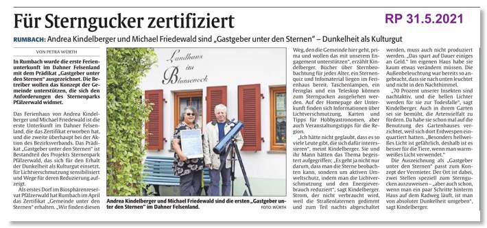 RP 31 5 21 Sternezertifikat